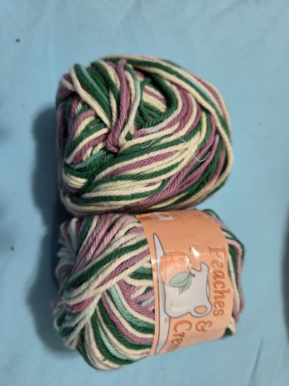 Variegated Cotton Yarn - Pink, Green & Cream
